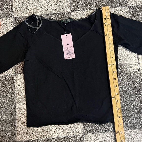 3/$15 NWT Wild Fable Long Sleeve Black Cropped Top Size XS - Picture 4 of 8
